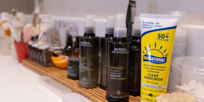 Display of cosmetics products at Shree Maa Stores